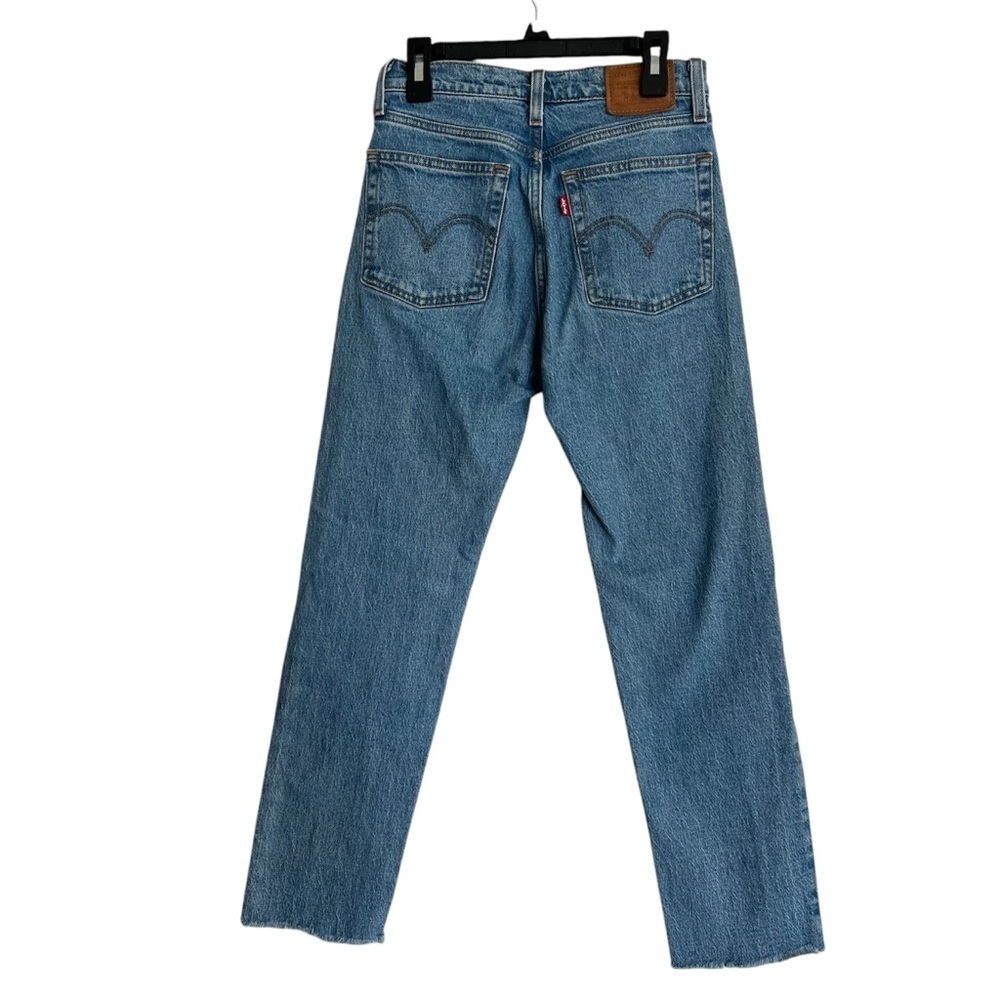 Levi’s Wedgie Straight Jeans With Button Fly & Raw Hem Size 24 - Picture 7 of 11